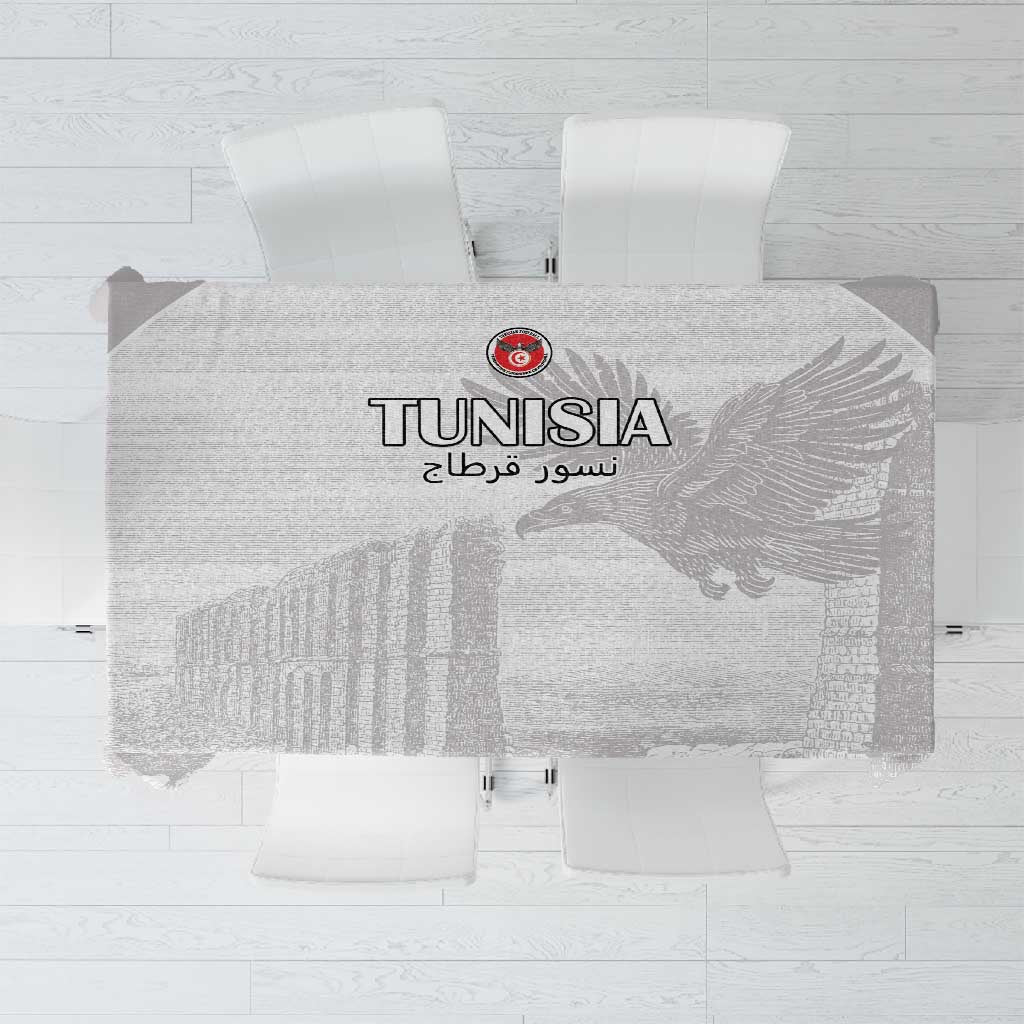 Tunisia Football Tablecloth Eagles of Carthage Go Champion - White Color - African Pride