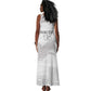 Custom Tunisia Football Tank Maxi Dress Eagles of Carthage Go Champion - White Color - African Pride
