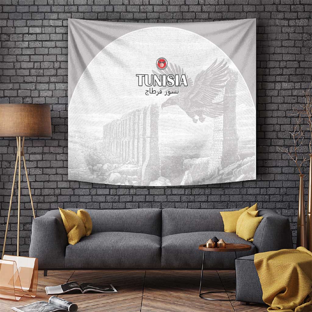 Tunisia Football Tapestry Eagles of Carthage Go Champion - White Color - African Pride