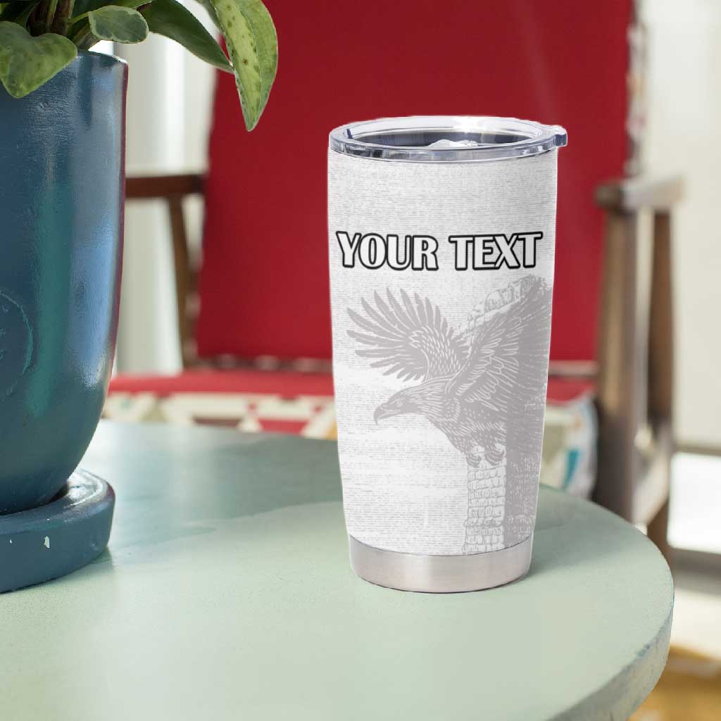 Custom Tunisia Football Tumbler Cup Eagles of Carthage Go Champion - White Color - African Pride