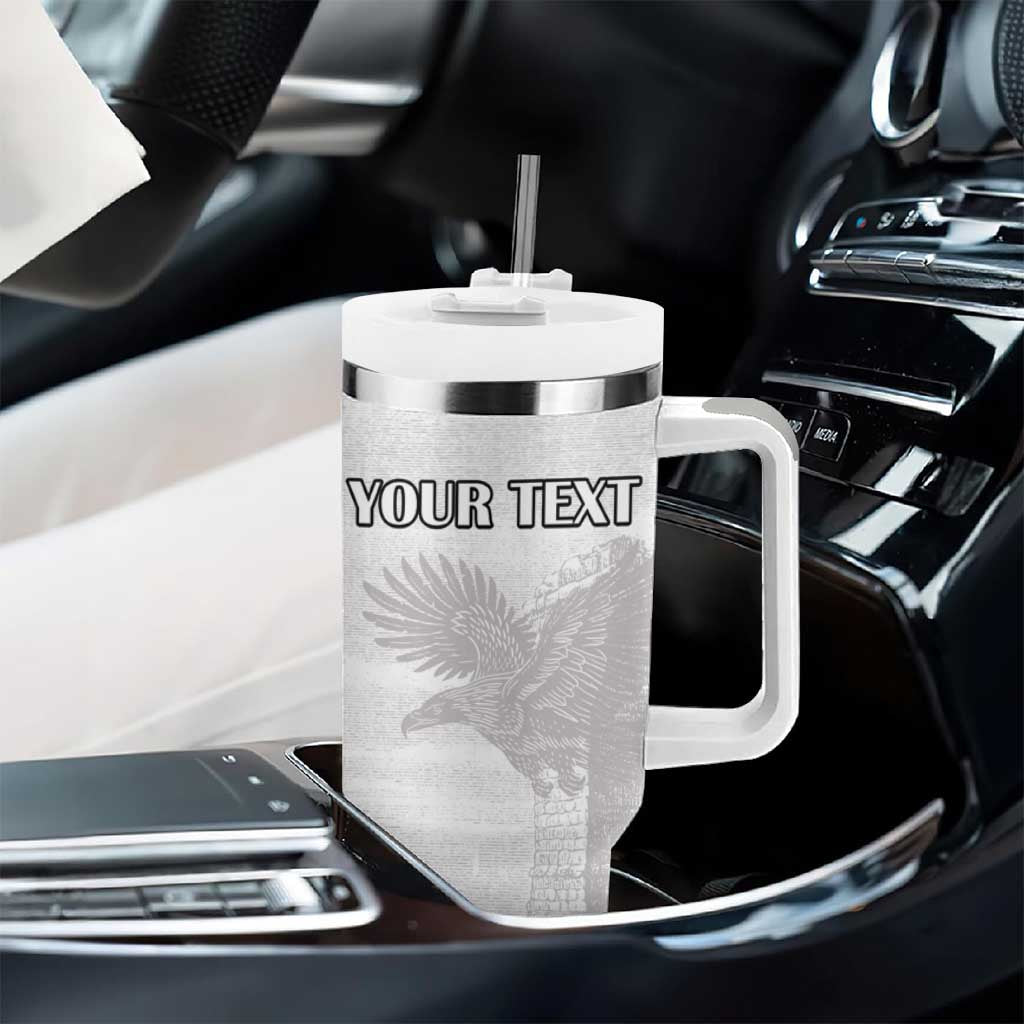 Custom Tunisia Football Tumbler With Handle Eagles of Carthage Go Champion - White Color - African Pride