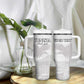 Custom Tunisia Football Tumbler With Handle Eagles of Carthage Go Champion - White Color - African Pride