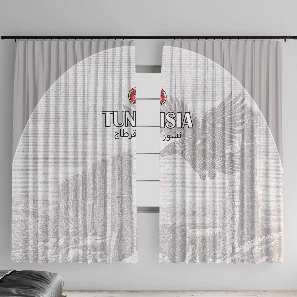 Tunisia Football Window Curtain Eagles of Carthage Go Champion - White Color - African Pride