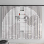 Tunisia Football Window Curtain Eagles of Carthage Go Champion - White Color - African Pride