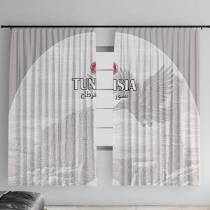 Tunisia Football Window Curtain Eagles of Carthage Go Champion - White Color - African Pride