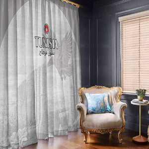Tunisia Football Window Curtain Eagles of Carthage Go Champion - White Color - African Pride