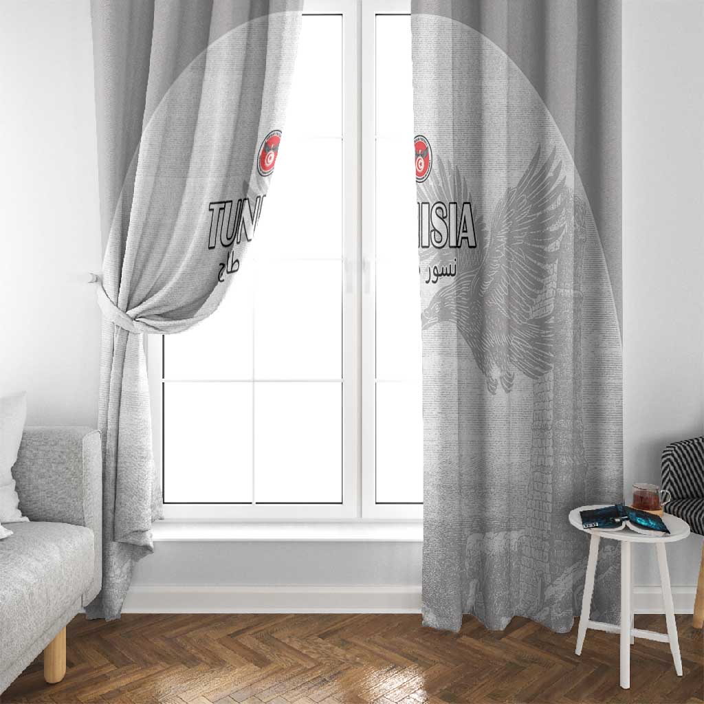 Tunisia Football Window Curtain Eagles of Carthage Go Champion - White Color - African Pride