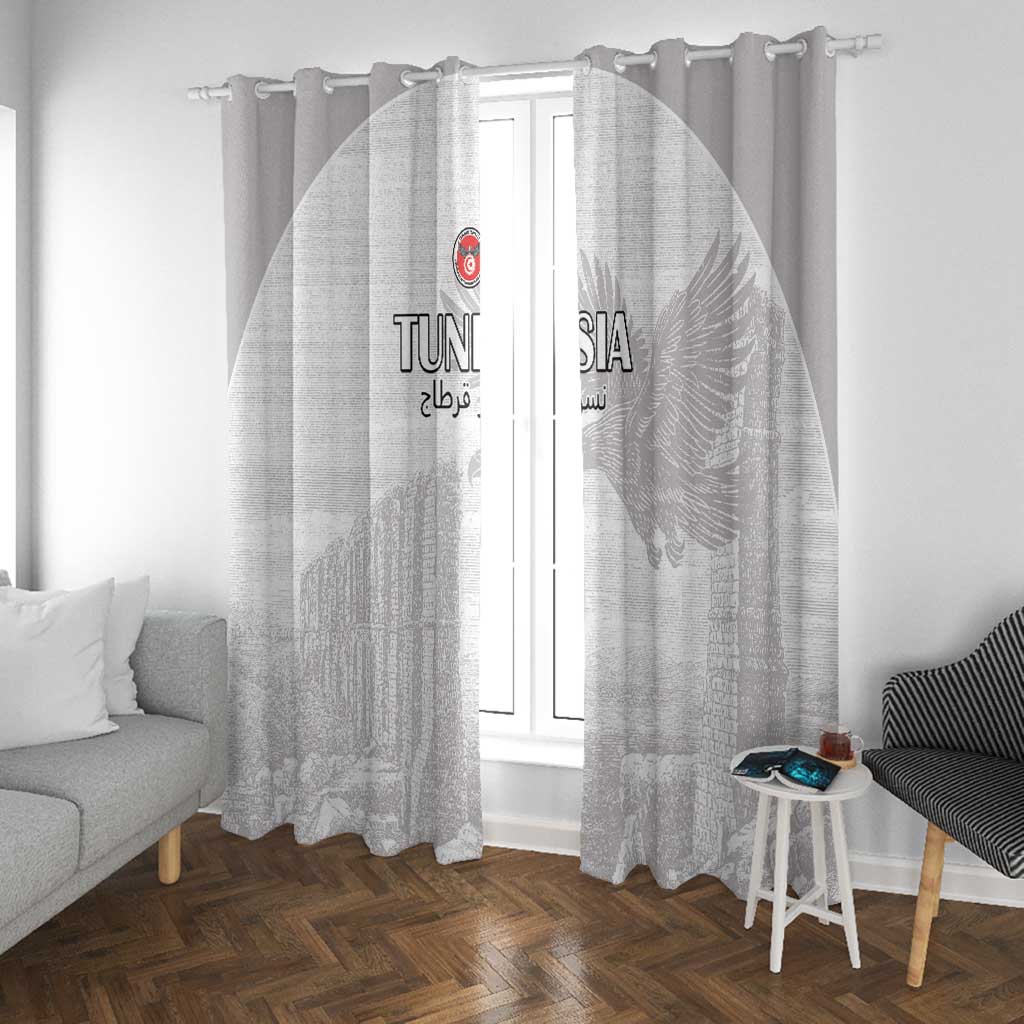 Tunisia Football Window Curtain Eagles of Carthage Go Champion - White Color - African Pride