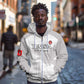 Custom Tunisia Football Zip Hoodie Eagles of Carthage Go Champion - White Color - African Pride