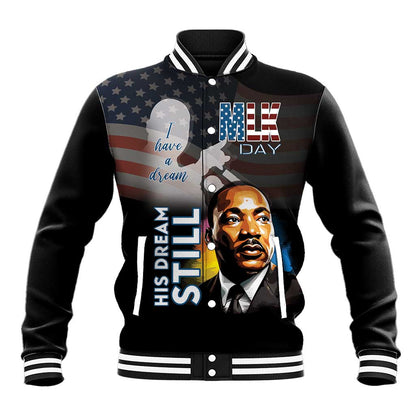 Black Americans Happy MLK Day Baseball Jacket I Have A Dream
