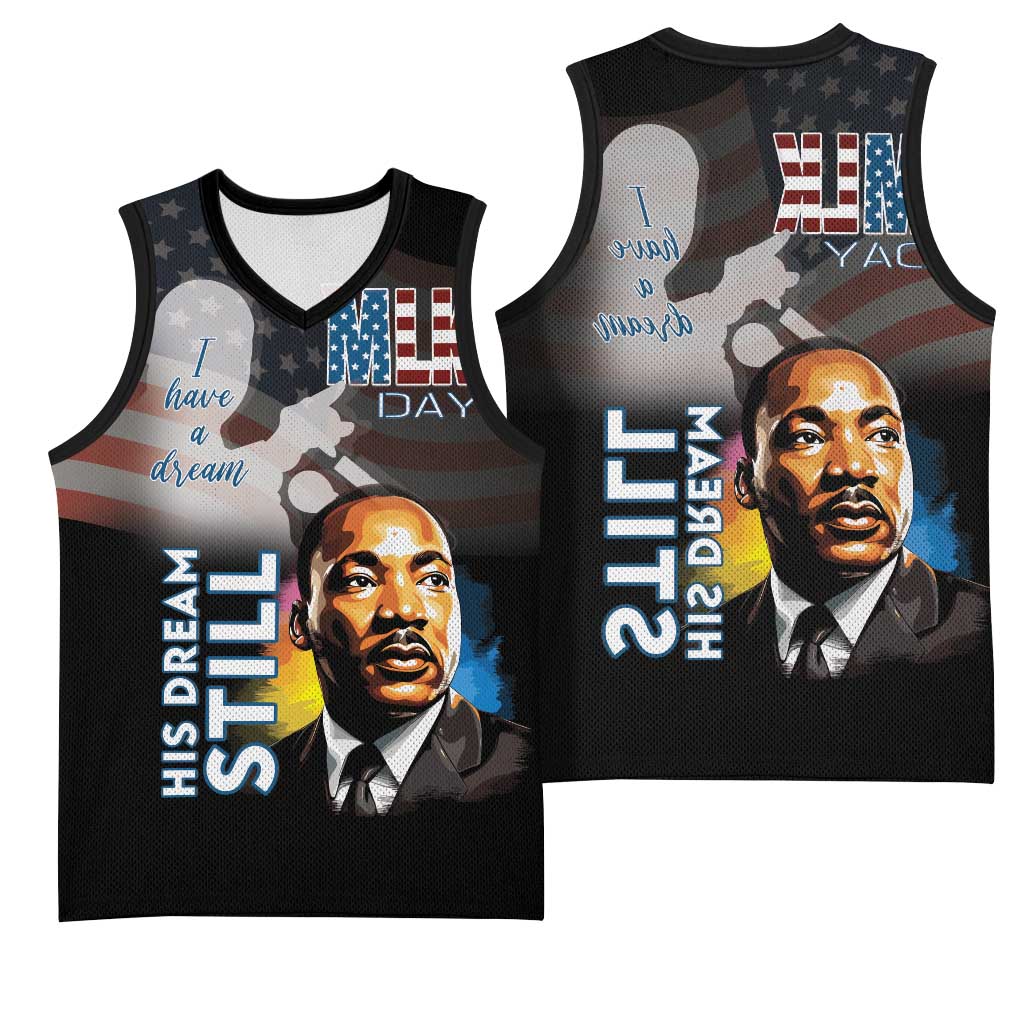 Black Americans Happy MLK Day Basketball Jersey I Have A Dream - African Pride