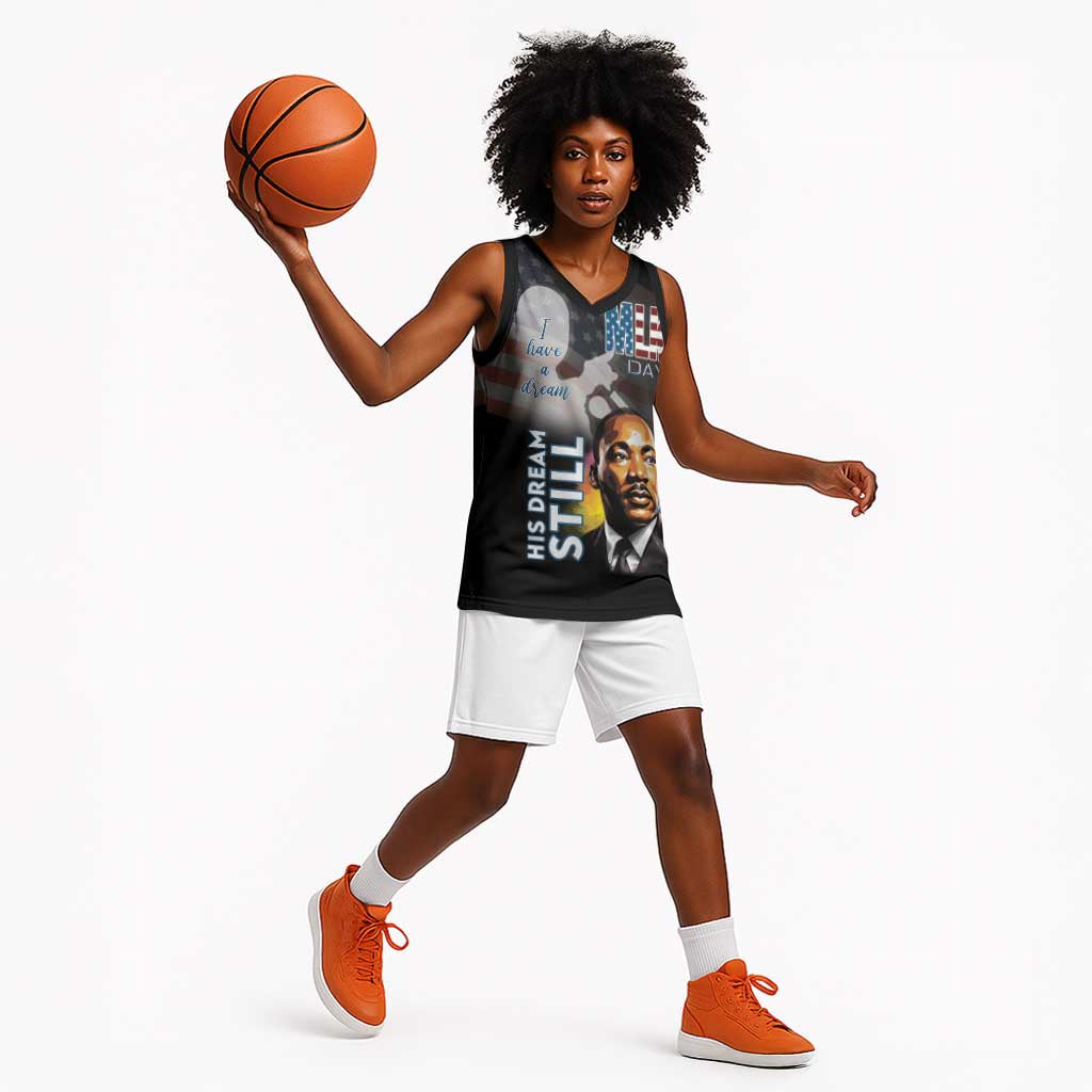 Black Americans Happy MLK Day Basketball Jersey I Have A Dream - African Pride