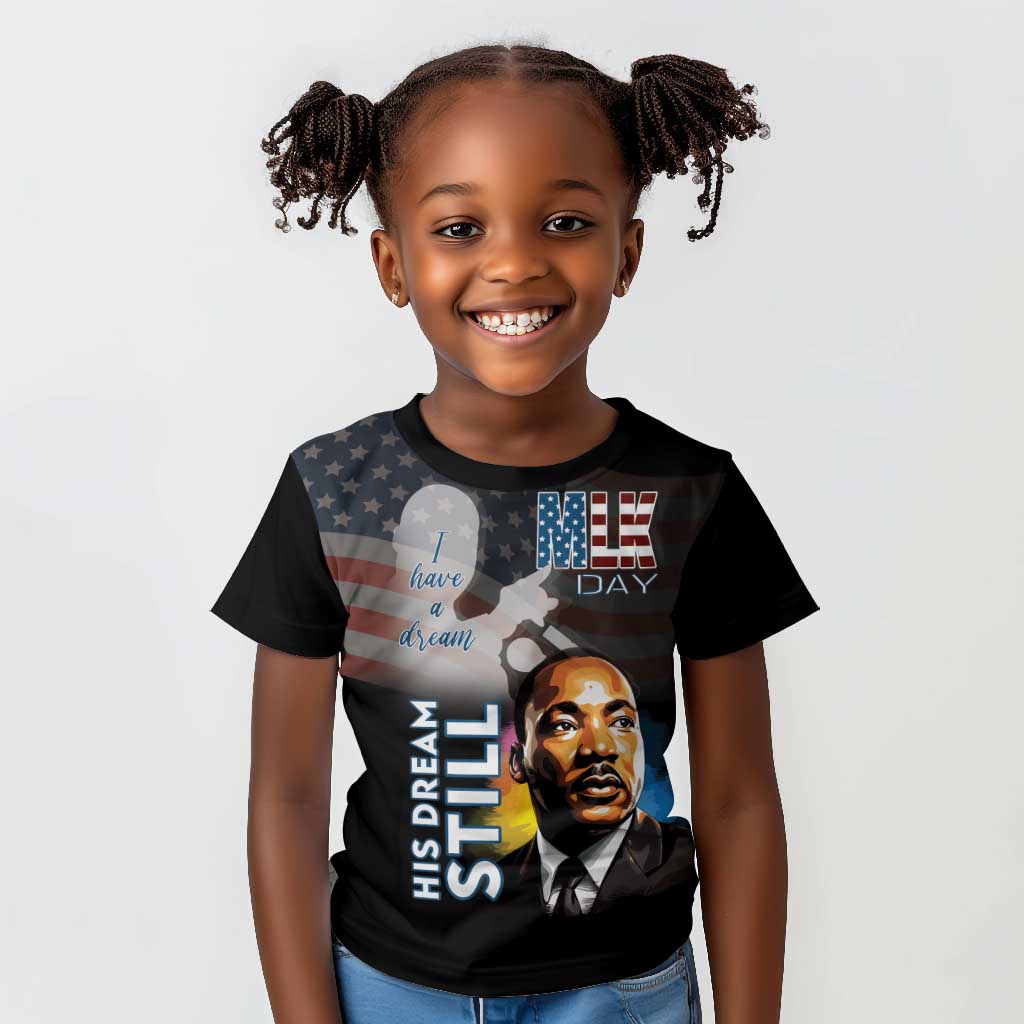 Black Americans Happy MLK Day Kid T shirt I Have A Dream