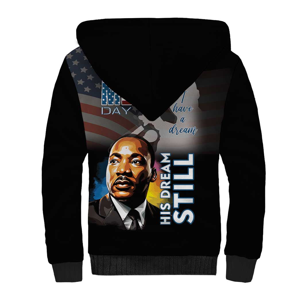 Black Americans Happy MLK Day Sherpa Hoodie I Have A Dream