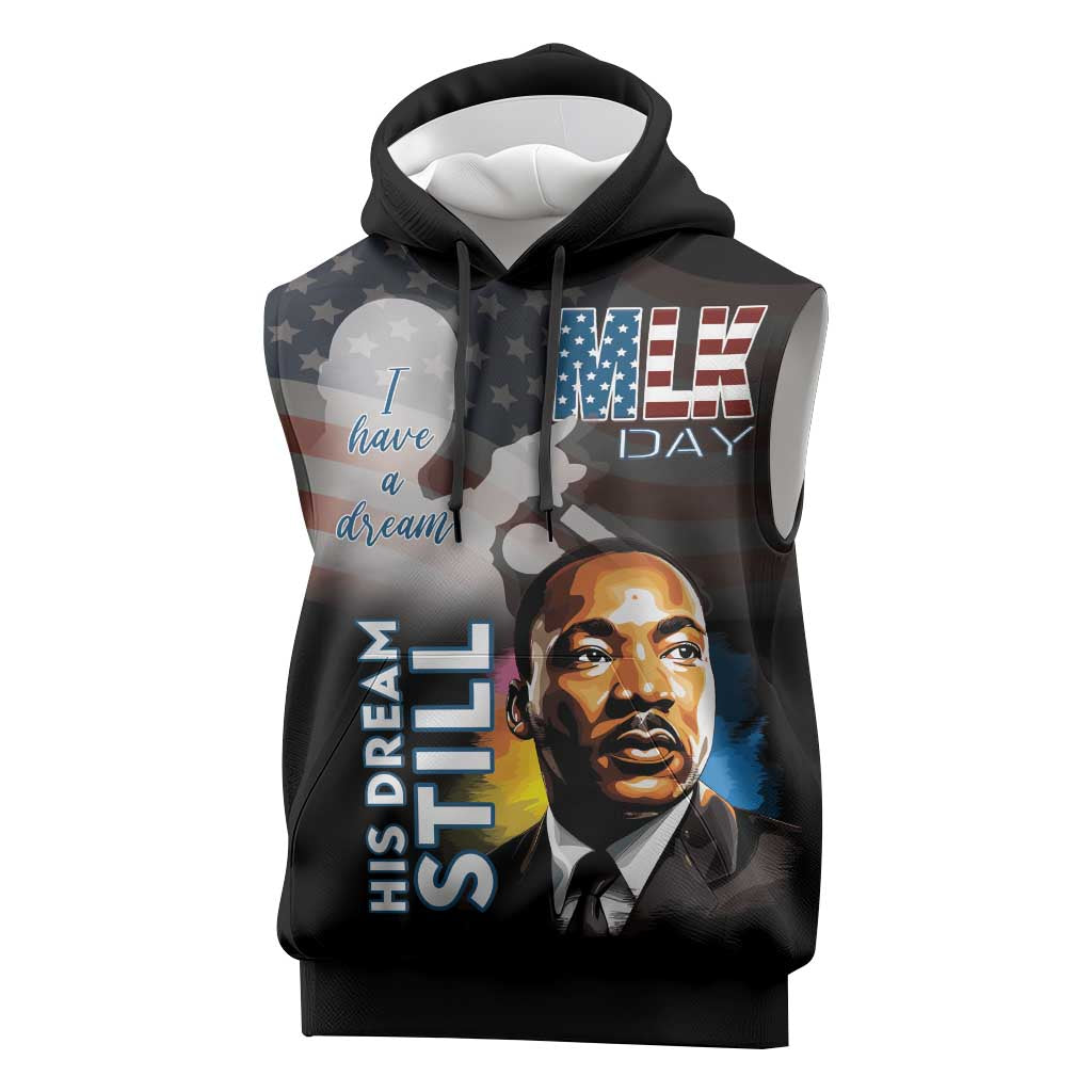 Black Americans Happy MLK Day Sleeveless Hoodie I Have A Dream - African Pride