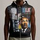 Black Americans Happy MLK Day Sleeveless Zip Hoodie I Have A Dream - African Pride