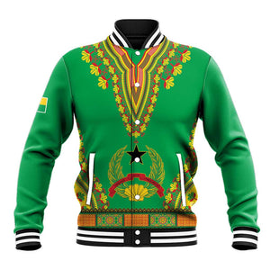 Personalised Afro Guinea Bissau Baseball Jacket Dashiki With Coat Of Arms