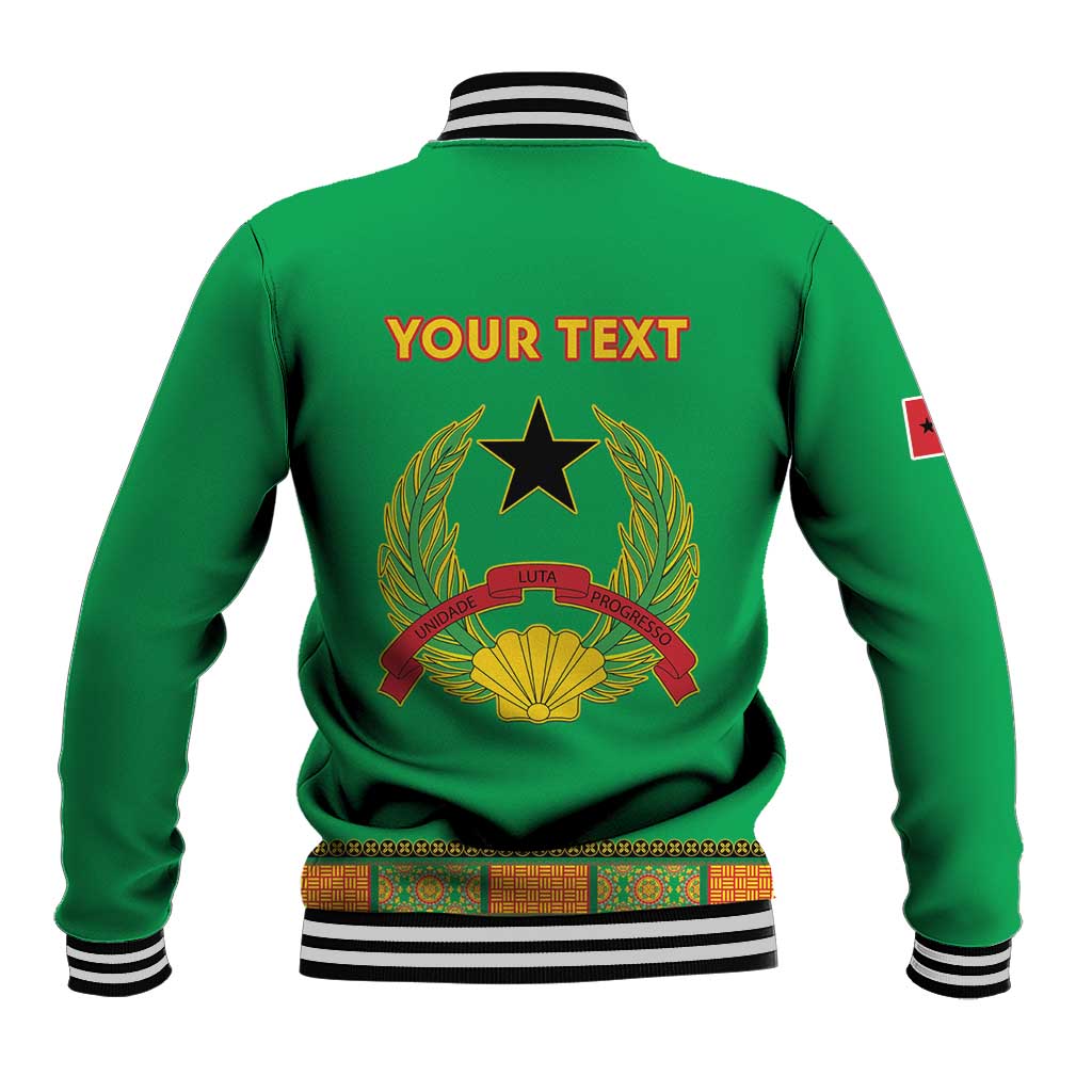 Personalised Afro Guinea Bissau Baseball Jacket Dashiki With Coat Of Arms