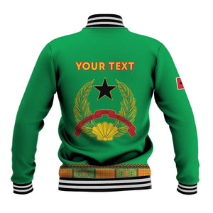 Personalised Afro Guinea Bissau Baseball Jacket Dashiki With Coat Of Arms