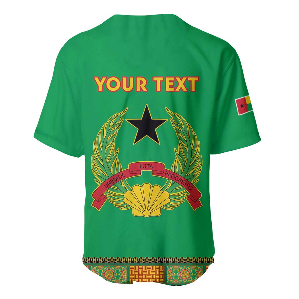 Personalised Afro Guinea Bissau Baseball Jersey Dashiki With Coat Of Arms