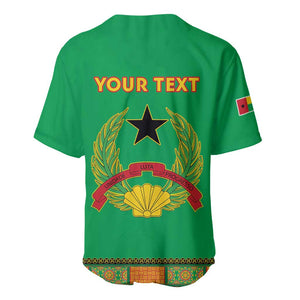 Personalised Afro Guinea Bissau Baseball Jersey Dashiki With Coat Of Arms