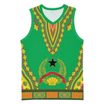 Personalised Afro Guinea Bissau Basketball Jersey Dashiki With Coat Of Arms - African Pride