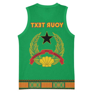 Personalised Afro Guinea Bissau Basketball Jersey Dashiki With Coat Of Arms - African Pride