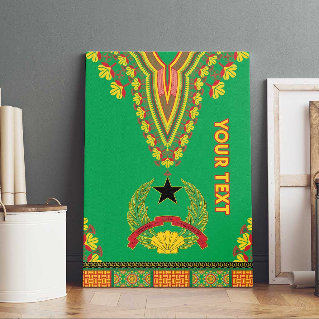 Personalised Afro Guinea Bissau Canvas Wall Art Dashiki With Coat Of Arms