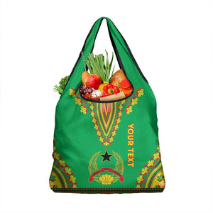 Personalised Afro Guinea Bissau Grocery Bag Dashiki With Coat Of Arms