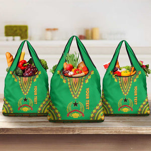 Personalised Afro Guinea Bissau Grocery Bag Dashiki With Coat Of Arms