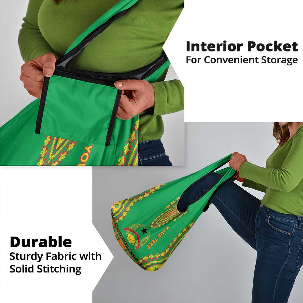 Personalised Afro Guinea Bissau Grocery Bag Dashiki With Coat Of Arms