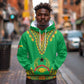 Personalised Afro Guinea Bissau Hoodie Dashiki With Coat Of Arms