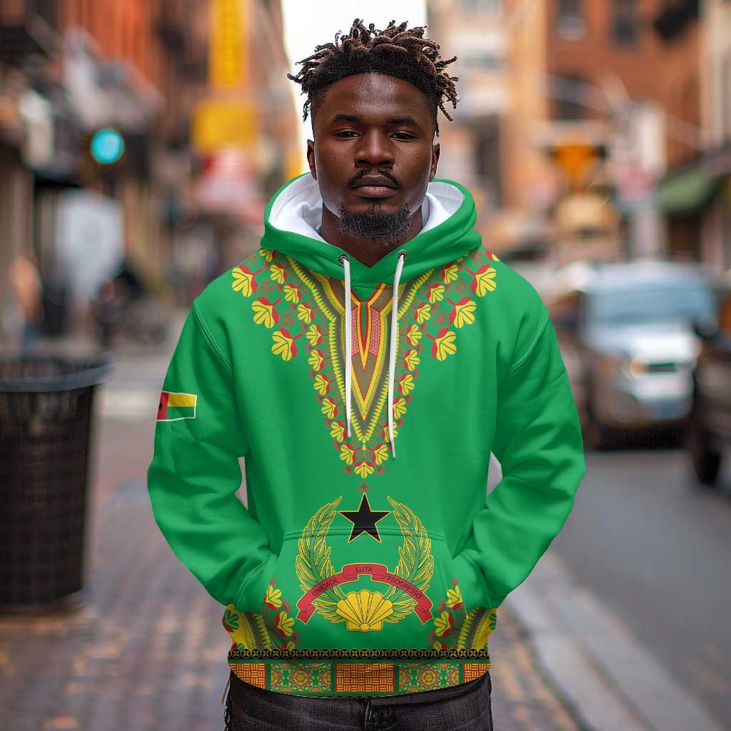 Personalised Afro Guinea Bissau Hoodie Dashiki With Coat Of Arms
