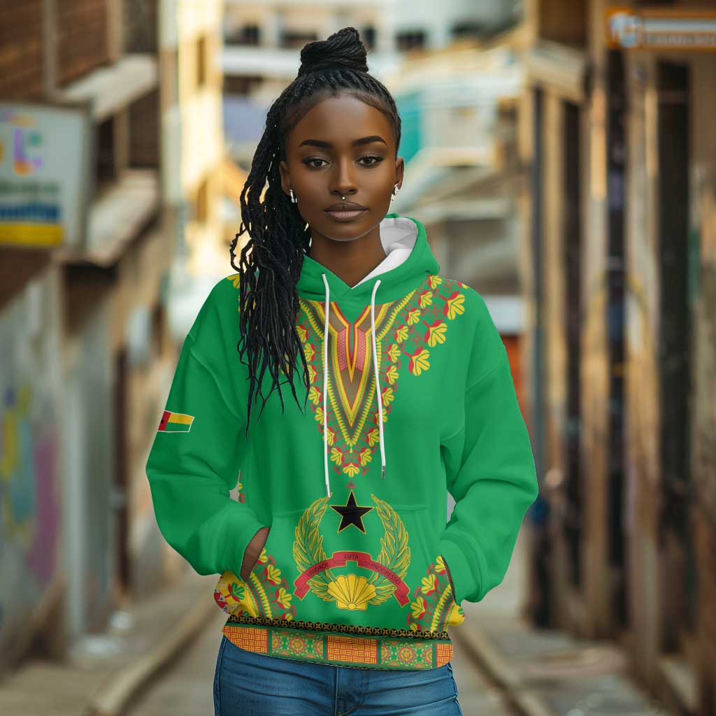 Personalised Afro Guinea Bissau Hoodie Dashiki With Coat Of Arms
