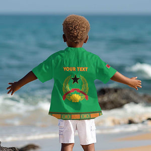 Personalised Afro Guinea Bissau Kid Hawaiian Shirt Dashiki With Coat Of Arms