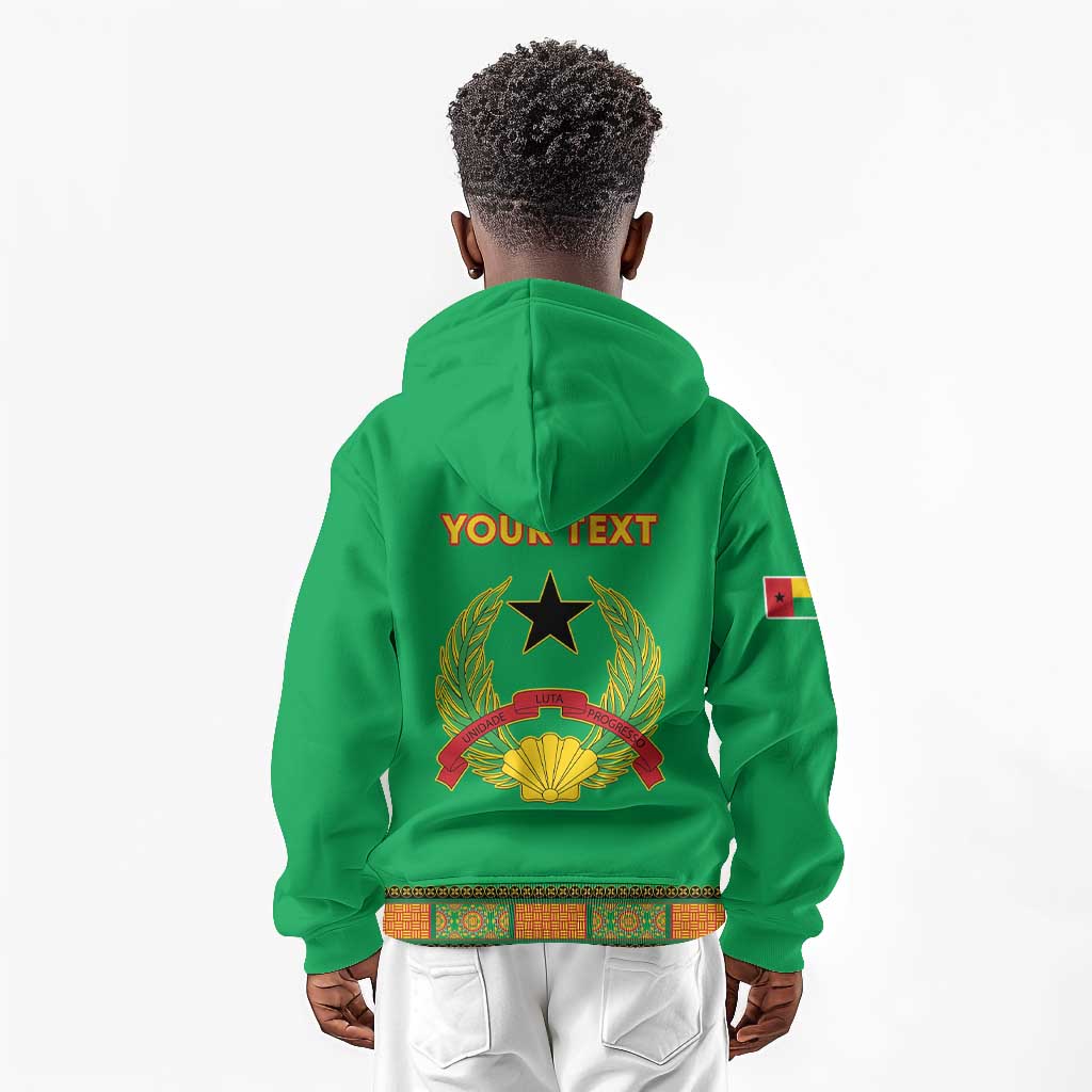 Personalised Afro Guinea Bissau Kid Hoodie Dashiki With Coat Of Arms