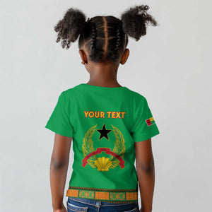 Personalised Afro Guinea Bissau Kid T shirt Dashiki With Coat Of Arms