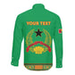 Personalised Afro Guinea Bissau Long Sleeve Button Shirt Dashiki With Coat Of Arms