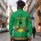 Personalised Afro Guinea Bissau Long Sleeve Button Shirt Dashiki With Coat Of Arms