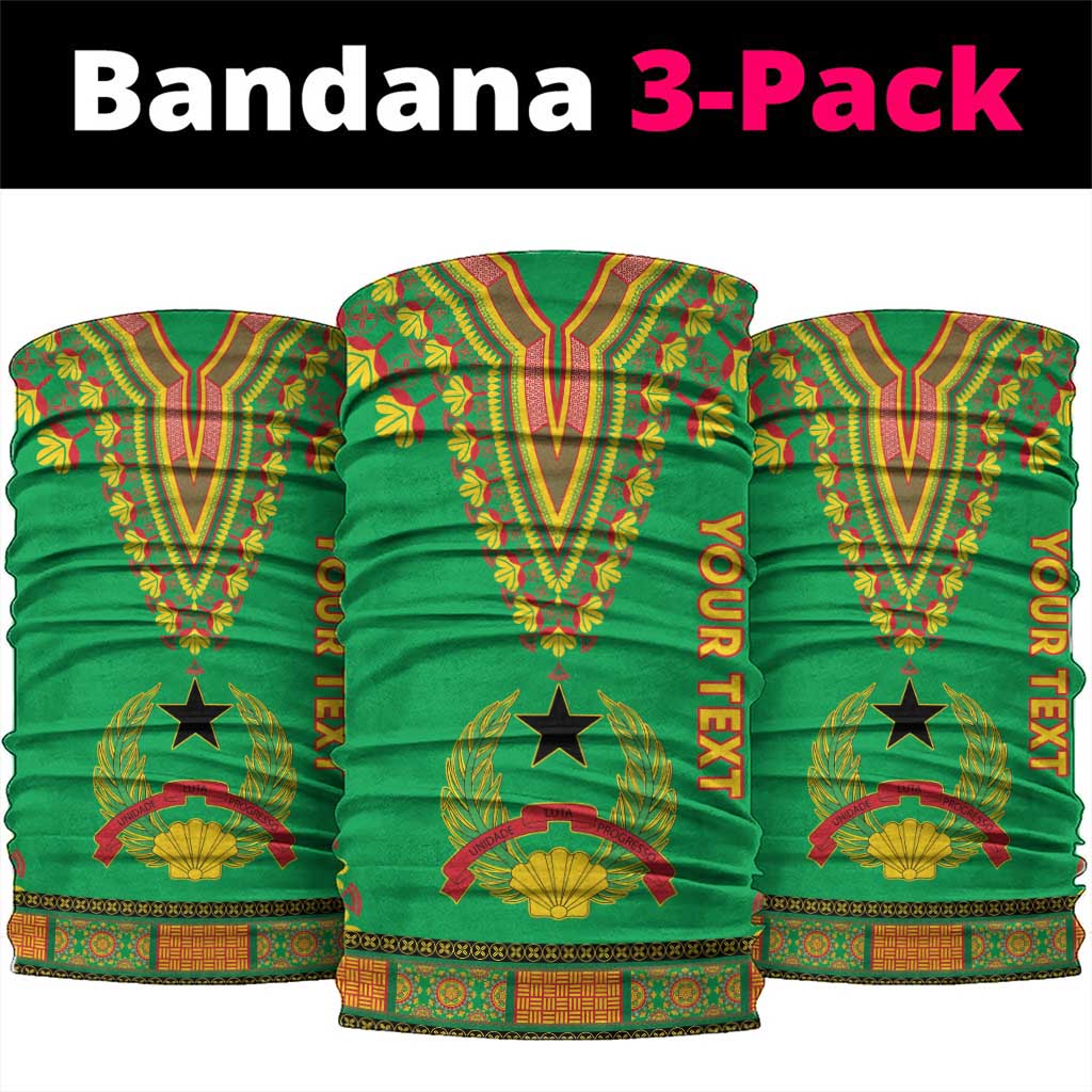 Personalised Afro Guinea Bissau Neck Gaiter Dashiki Coat Of Arms LT15