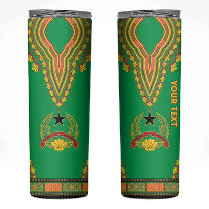 Personalised Afro Guinea Bissau Skinny Tumbler Dashiki With Coat Of Arms