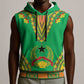 Personalised Afro Guinea Bissau Sleeveless Hoodie Dashiki With Coat Of Arms - African Pride