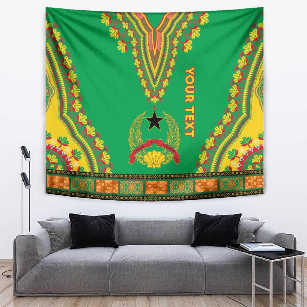Personalised Afro Guinea Bissau Tapestry Dashiki With Coat Of Arms