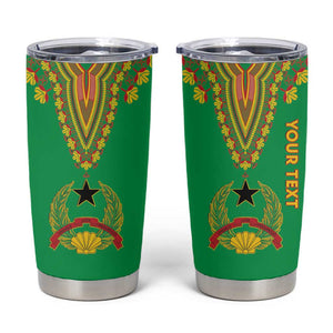 Personalised Afro Guinea Bissau Tumbler Cup Dashiki With Coat Of Arms