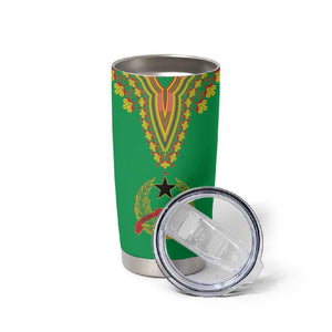 Personalised Afro Guinea Bissau Tumbler Cup Dashiki With Coat Of Arms