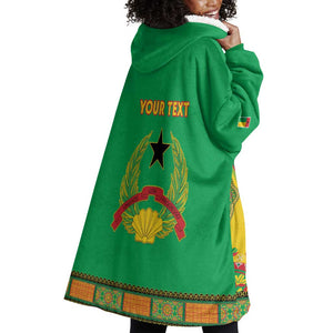 Personalised Afro Guinea Bissau Wearable Blanket Hoodie Dashiki With Coat Of Arms