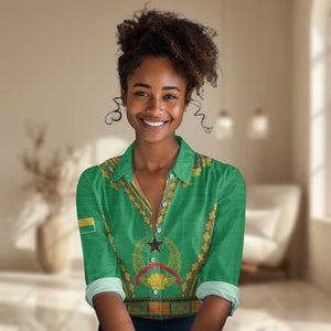 Personalised Afro Guinea Bissau Women Casual Shirt Dashiki With Coat Of Arms LT15