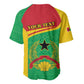 Personalised Afro Guinea Bissau Baseball Jersey Coat Of Arms Mix African Pattern