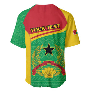 Personalised Afro Guinea Bissau Baseball Jersey Coat Of Arms Mix African Pattern