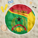Personalised Afro Guinea Bissau Beach Blanket Coat Of Arms Mix African Pattern